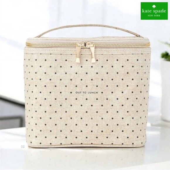 KATE SPADE "Out to Lunch" Insulated Lunch Bag/Tote - Polka Dot - NWOT - Picture 1 of 12